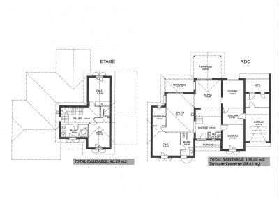 Plan maison à étage style arcachonnais Les Mas d'Arguin